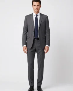 Raphael Men’s Classic Fit Charcoal Gray Notch Lapel Two Button Suit