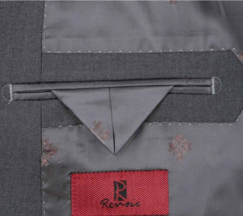Raphael Men’s Classic Fit Charcoal Gray Notch Lapel Two Button Suit