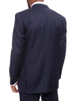 Raphael Mens Classic Fit Solid Navy Blue 2 Button 3 Piece Suit