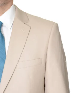 Raphael Mens Classic Fit Tan Notch Lapel Two Button Suit