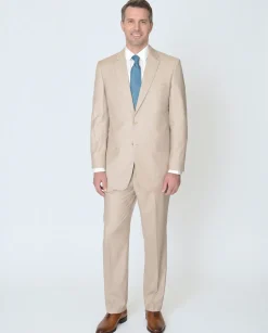 Raphael Mens Classic Fit Tan Notch Lapel Two Button Suit