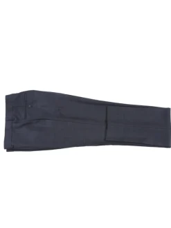 Raphael Mens Dark Navy Plaid Notch Lapel Slim Fit Wool Suit