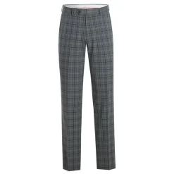 Raphael Mens Gray & Blue Windowpane Slim Fit Notch Lapel 2 Button Stretch Suit