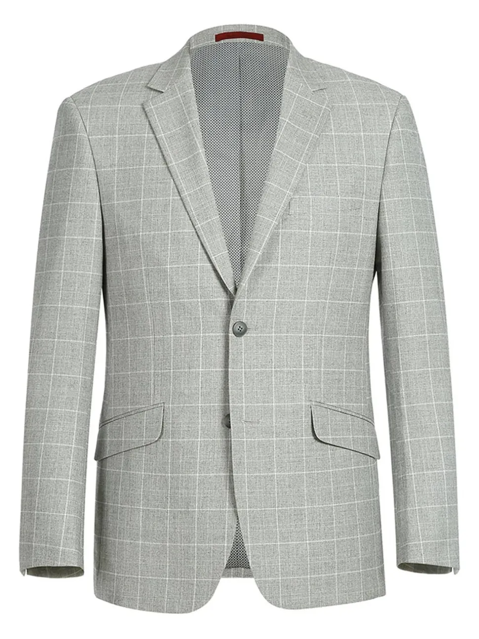 Raphael Mens Gray Check Slim Fit 2 Button Stretch Blazer Sportcoat