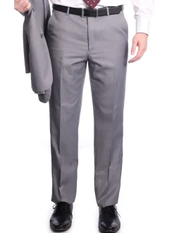 Raphael Men's Gray Regular Classic Fit Two Button Two Piece Suit