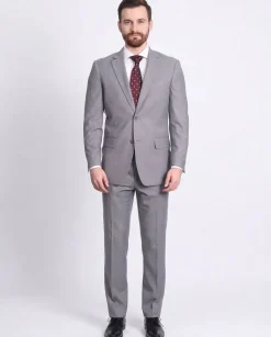 Raphael Men's Gray Regular Classic Fit Two Button Two Piece Suit