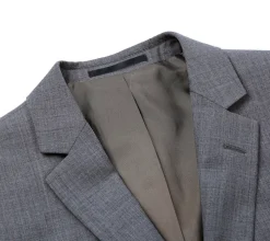 Raphael Men's Gray Slim Fit Notch Lapel Two Button Wool Suit