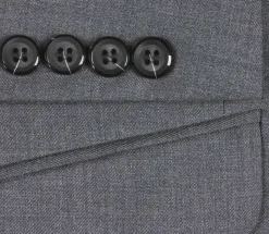 Raphael Men's Gray Slim Fit Notch Lapel Two Button Wool Suit