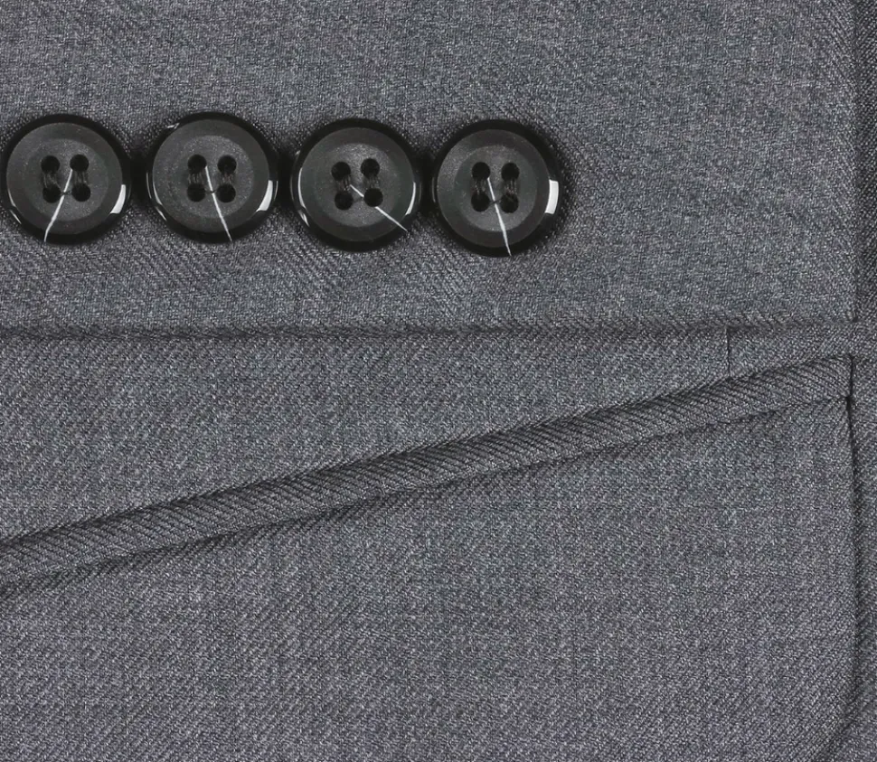 Raphael Men's Gray Slim Fit Notch Lapel Two Button Wool Suit