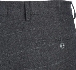 Raphael Mens Gray Windowpane Slim Fit Notch Lapels 2 Buttons Stretch Suit