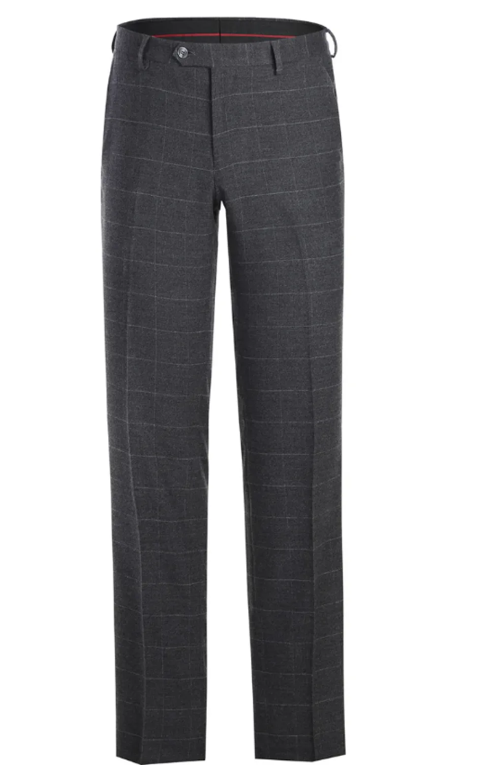 Raphael Mens Gray Windowpane Slim Fit Notch Lapels 2 Buttons Stretch Suit