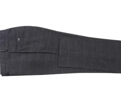 Raphael Mens Gray Windowpane Slim Fit Notch Lapels 2 Buttons Stretch Suit