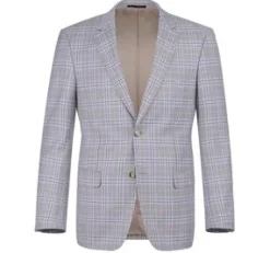 Raphael Mens Light Brown Windowpane Slim Fit Notch Lapel 2 Button Suit