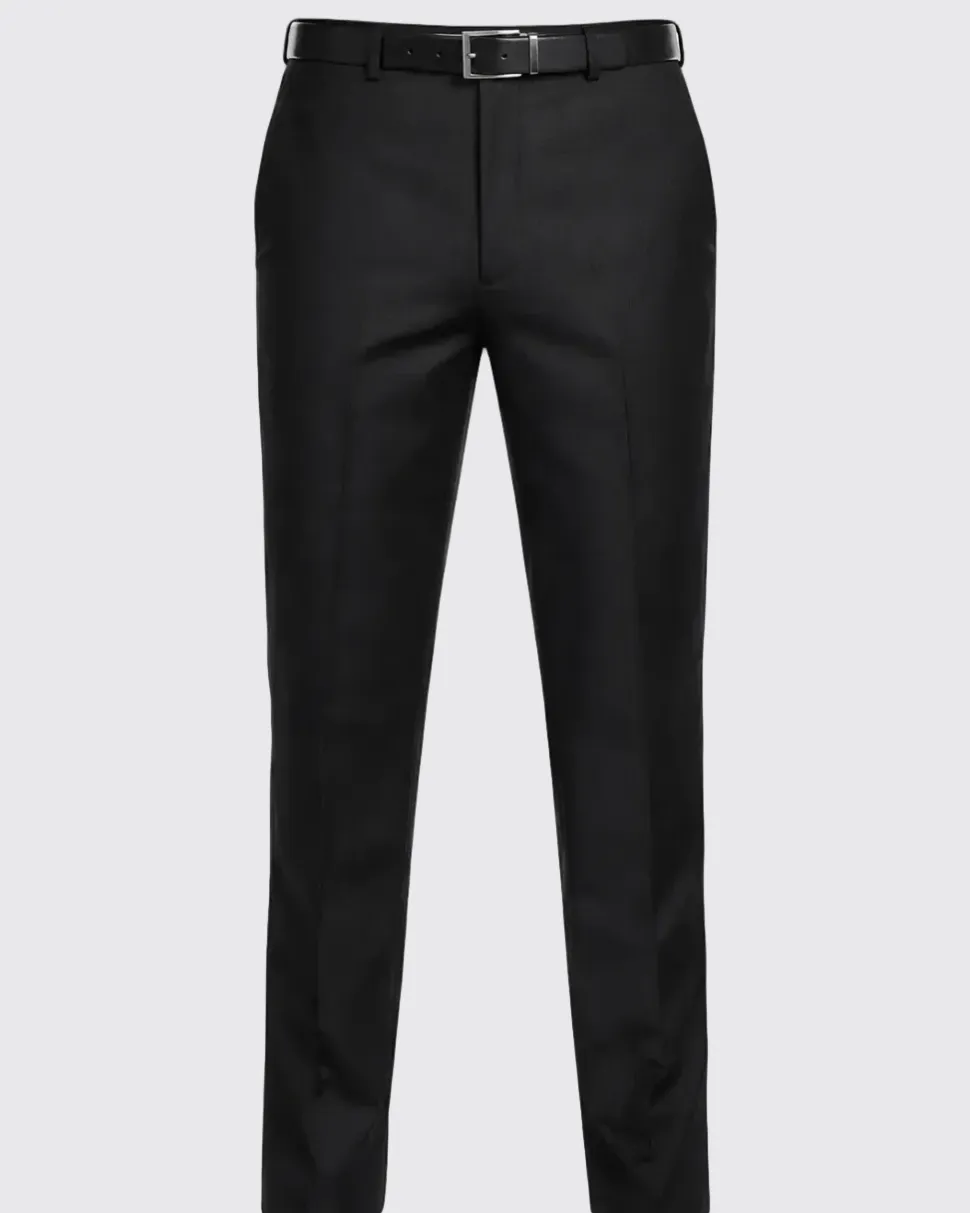 Raphael Men's Regular Classic Fit Solid Black 2 Button Mens Suit