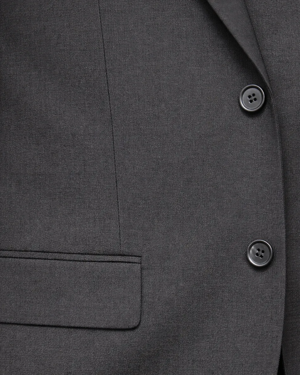 Raphael Men's Regular Classic Fit Solid Black 2 Button Mens Suit