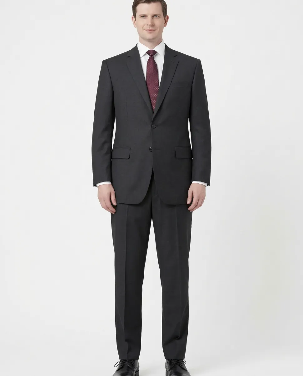 Raphael Men's Regular Classic Fit Charcoal Gray 2 Button Men's Suit