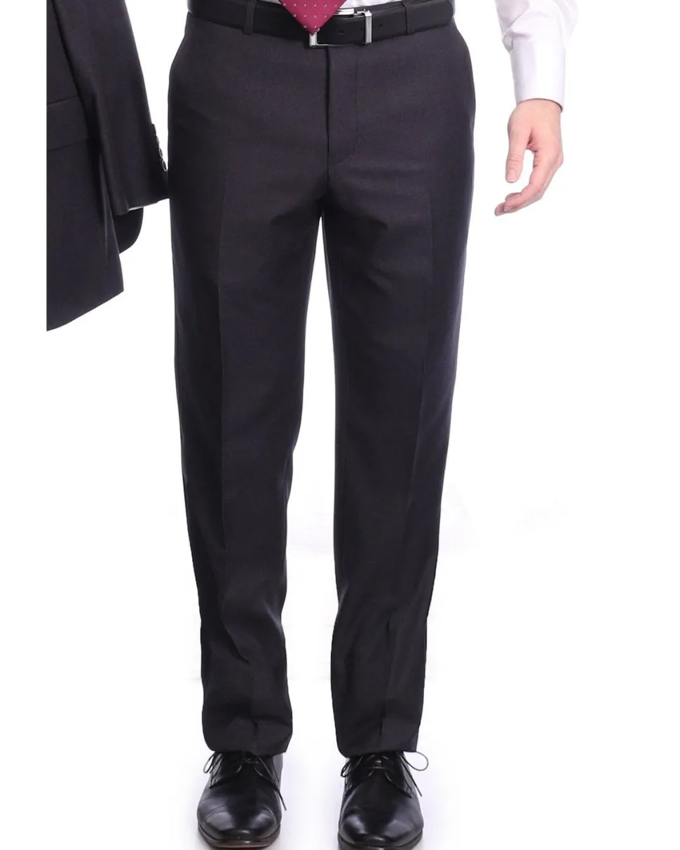 Raphael Men's Regular Classic Fit Charcoal Gray 2 Button Men's Suit