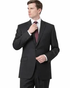 Raphael Men's Regular Classic Fit Charcoal Gray 2 Button Men's Suit