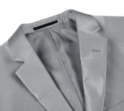 Raphael Mens Silver Sharkskin Classic Fit Notch Lapels Italian Style 2 Button Suit