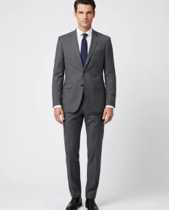 Raphael Men’s Slim Fit Charcoal Gray Notch Lapel Two Button Suit
