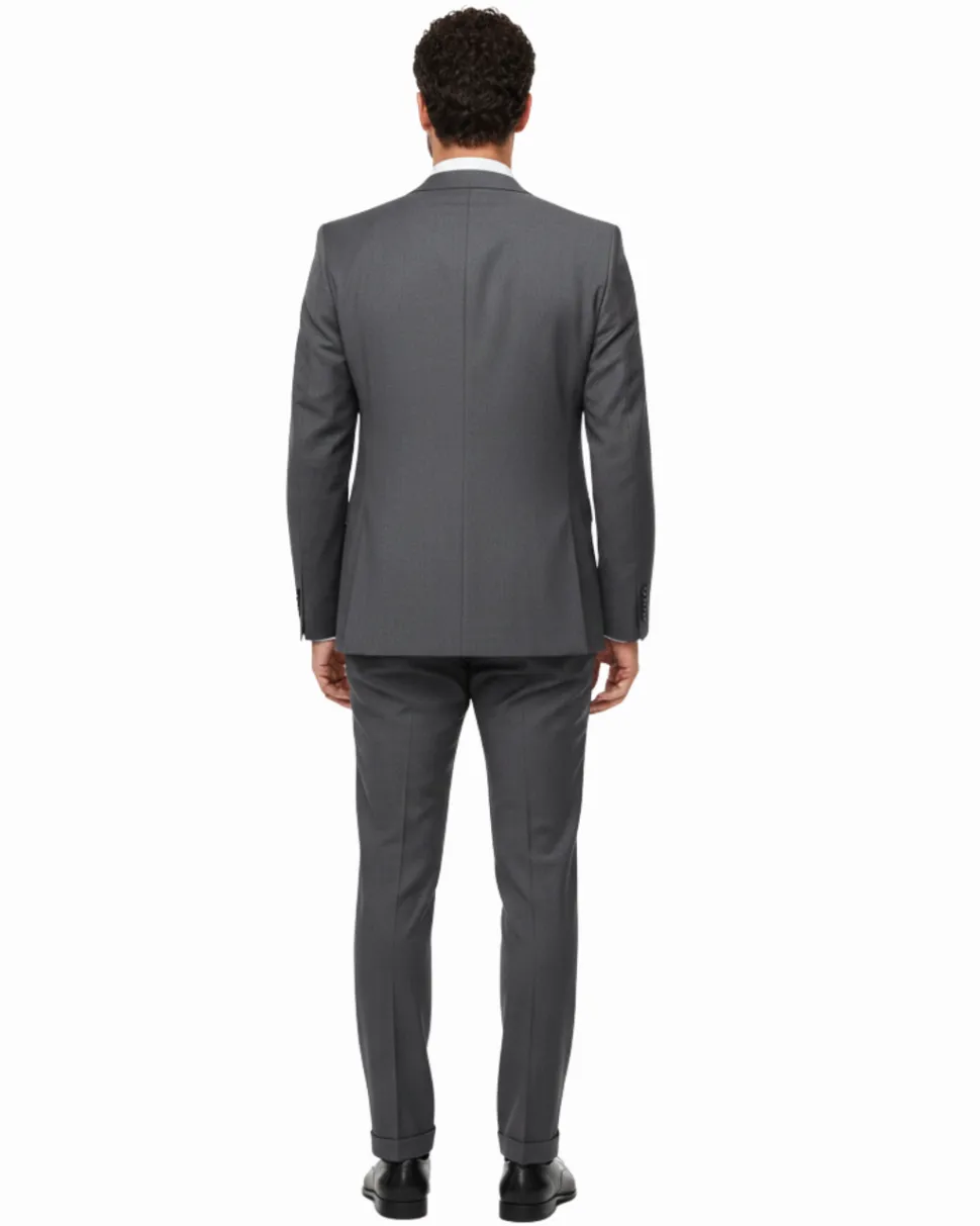 Raphael Men’s Slim Fit Charcoal Gray Notch Lapel Two Button Suit