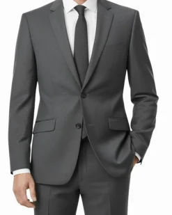 Raphael Men’s Slim Fit Charcoal Gray Notch Lapel Two Button Suit