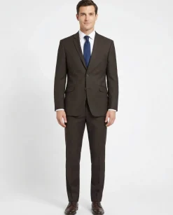 Raphael Men's Slim Fit Dark Brown Two Button Suit