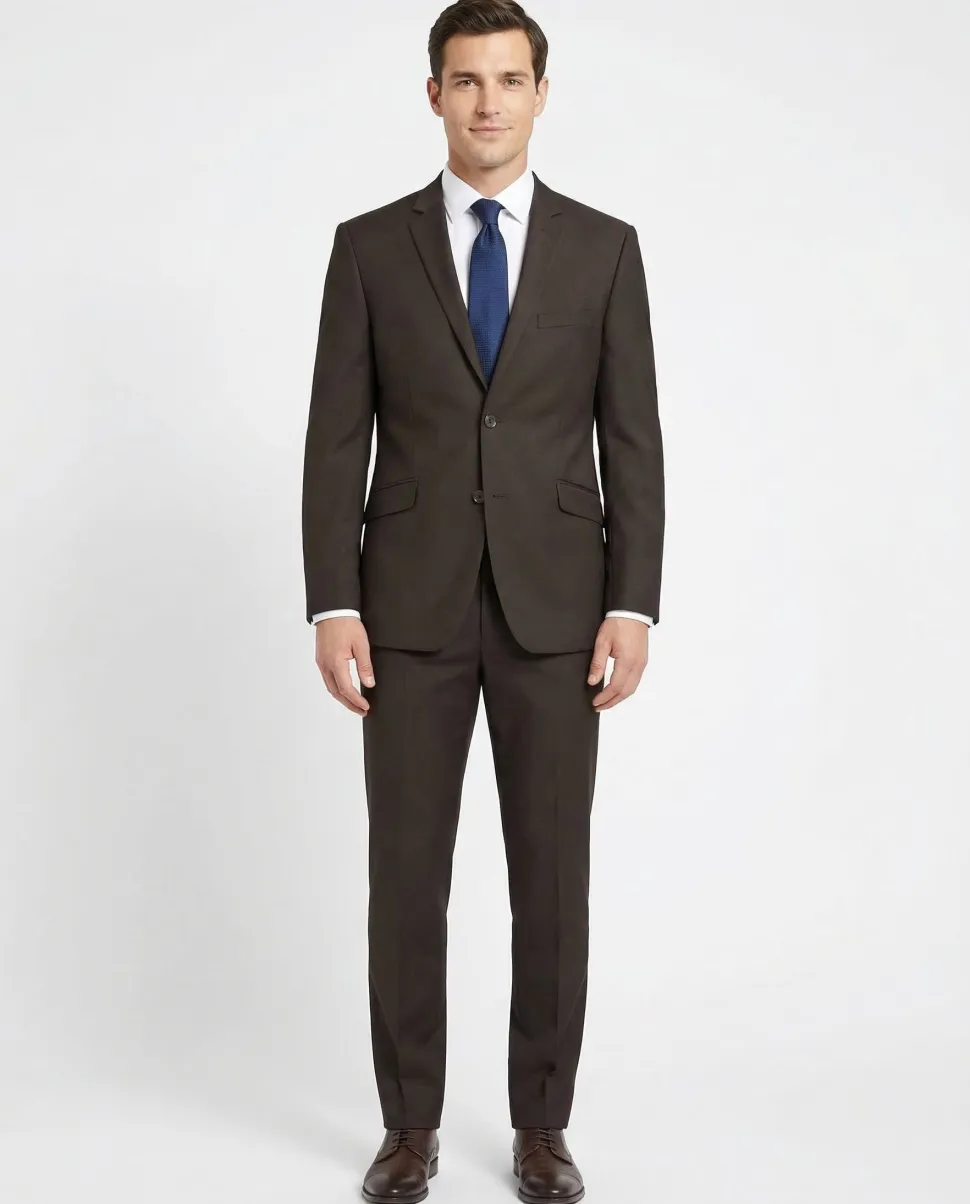 Raphael Men's Slim Fit Dark Brown Two Button Suit