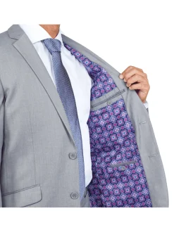 Raphael Men's Slim Fit Light Gray Two Button 2 Piece Suit