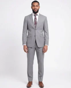 Raphael Men's Slim Fit Light Gray Two Button 2 Piece Suit