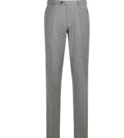 Raphael Men's Slim Fit Light Gray Textured Notched Lapels Two Button Suit