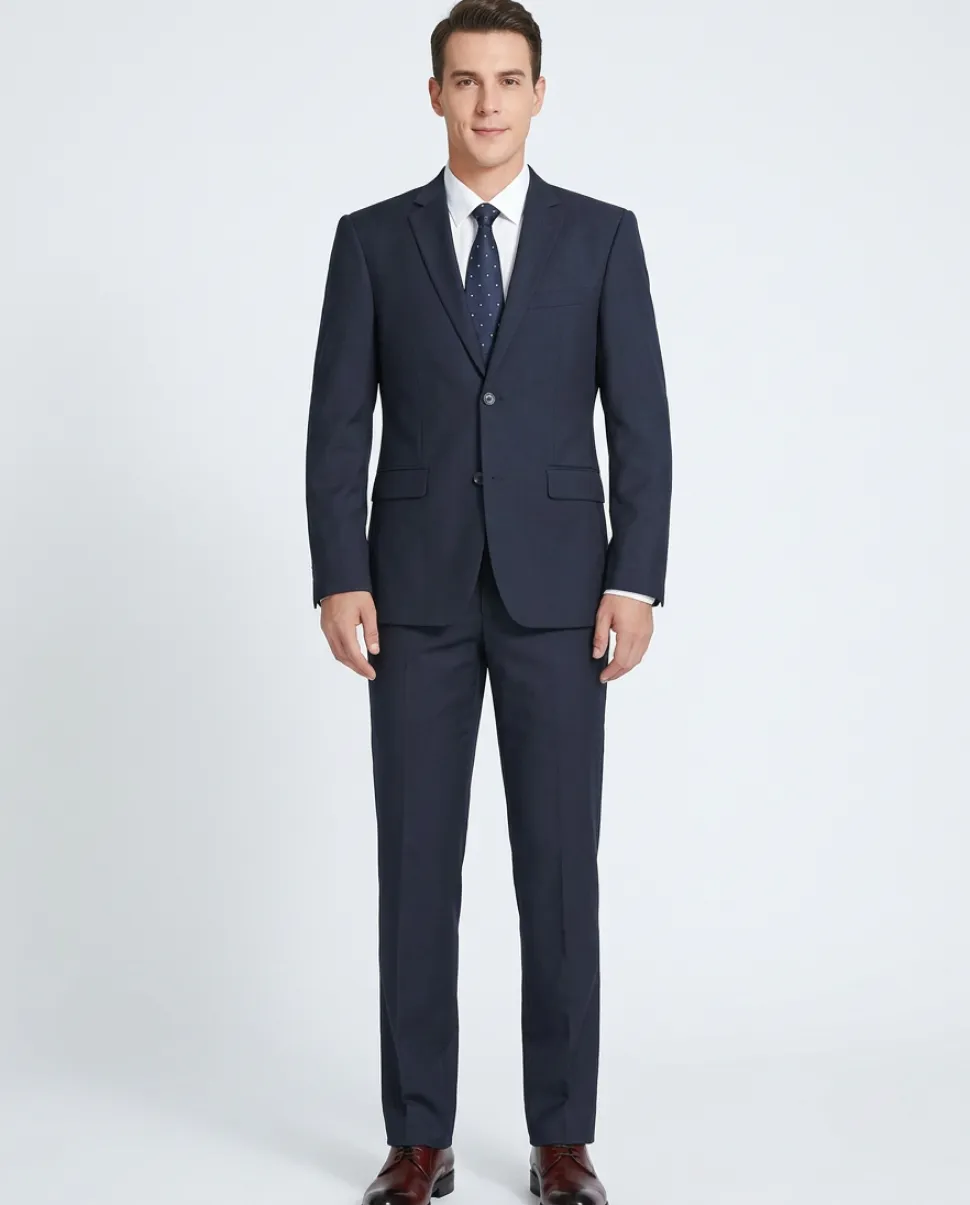 Raphael Men’s Slim Fit Notch Lapel Dark Navy Two Button Suit