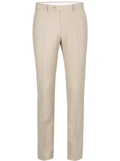 Raphael Mens Slim Fit Solid Tan Flat Front Dress Pants