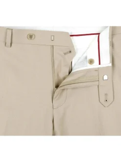 Raphael Mens Slim Fit Solid Tan Flat Front Dress Pants