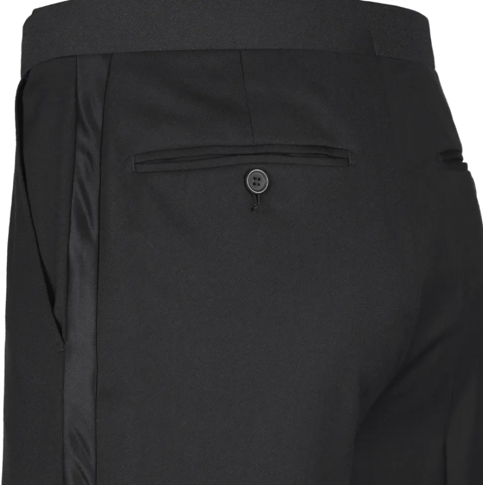 Raphael Mens Solid Black Classic Fit Tuxedo Pants