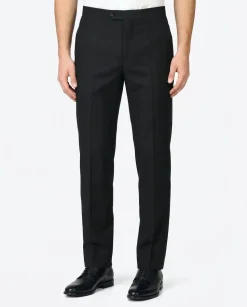 Raphael Mens Solid Black Classic Fit Tuxedo Pants