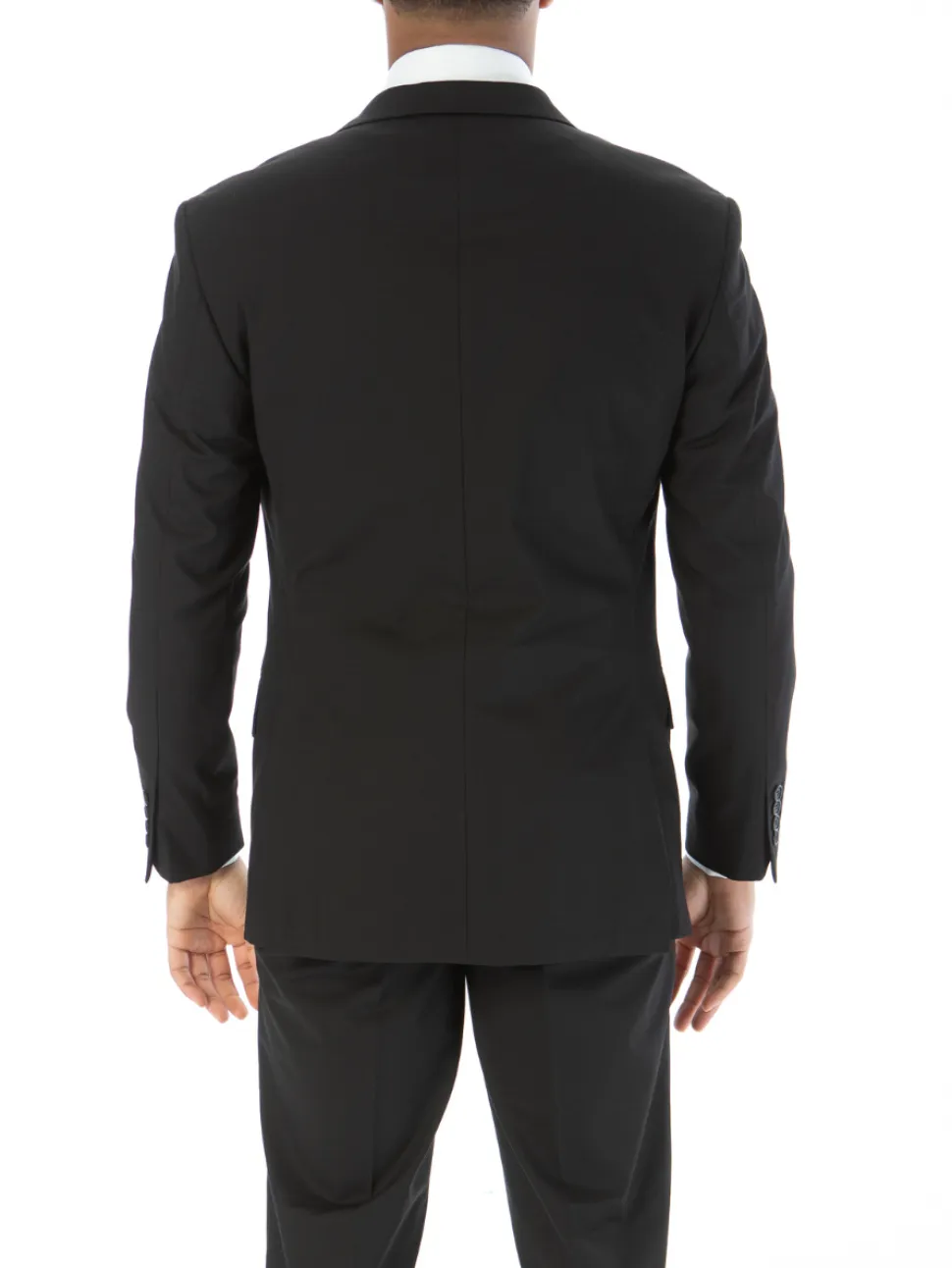 Raphael Mens Solid Black Slim Fit Stretch 2 Button Blazer Sportcoat