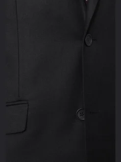 Raphael Mens Solid Black Slim Fit 2 Button Suit