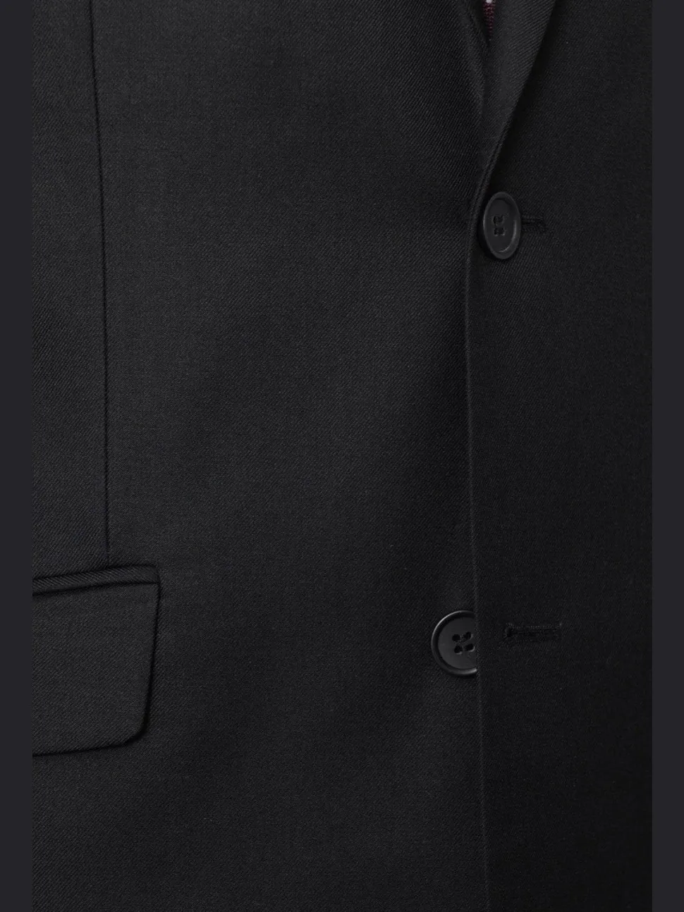 Raphael Mens Solid Black Slim Fit 2 Button Suit