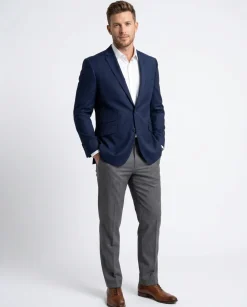 Raphael Mens Solid Blue Regular Fit Blazer Sportcoat