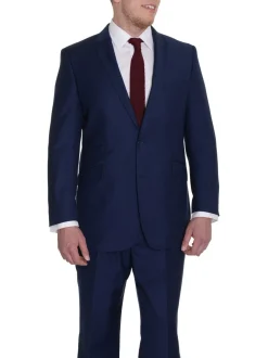 Raphael Mens Solid Blue Regular Fit Blazer Sportcoat
