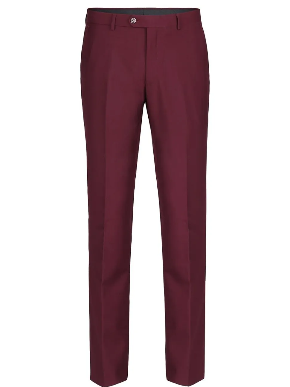 Raphael Mens Solid Burgundy Slim Fit Flat Front Dress Pants