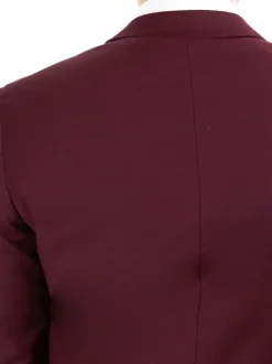 Raphael Mens Solid Burgundy Slim Fit Suit