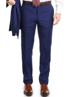 Raphael Men's Solid French Blue Regular Classic Fit Two Button Formal Suit