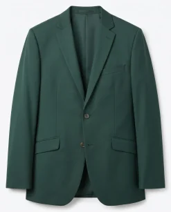 Raphael Mens Solid Green Regular Fit Two Button Suit