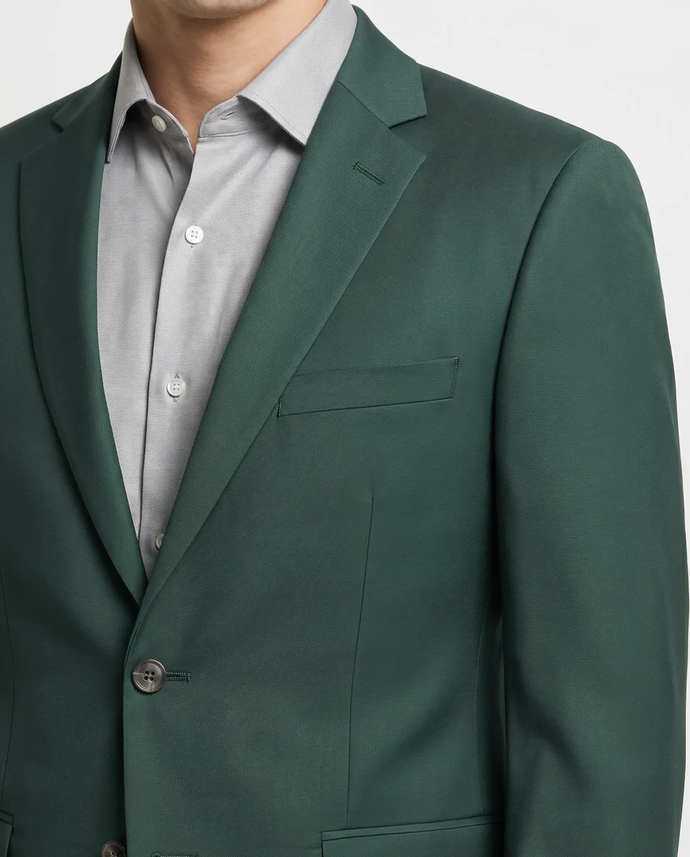 Raphael Mens Solid Green Regular Fit Two Button Suit