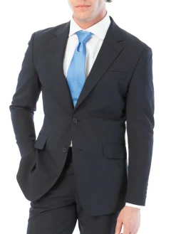 Raphael Mens Solid Navy Blue Slim Fit Stretch 2 Button Blazer Sportcoat