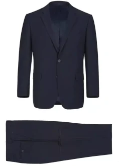 Raphael Mens Solid Navy Blue 100% Wool Classic Fit Suit