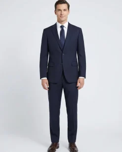 Raphael Mens Solid Navy Blue 100% Wool Classic Fit Suit