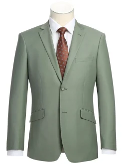 Raphael Mens Solid Sage Green Classic Fit 2 Piece Suit
